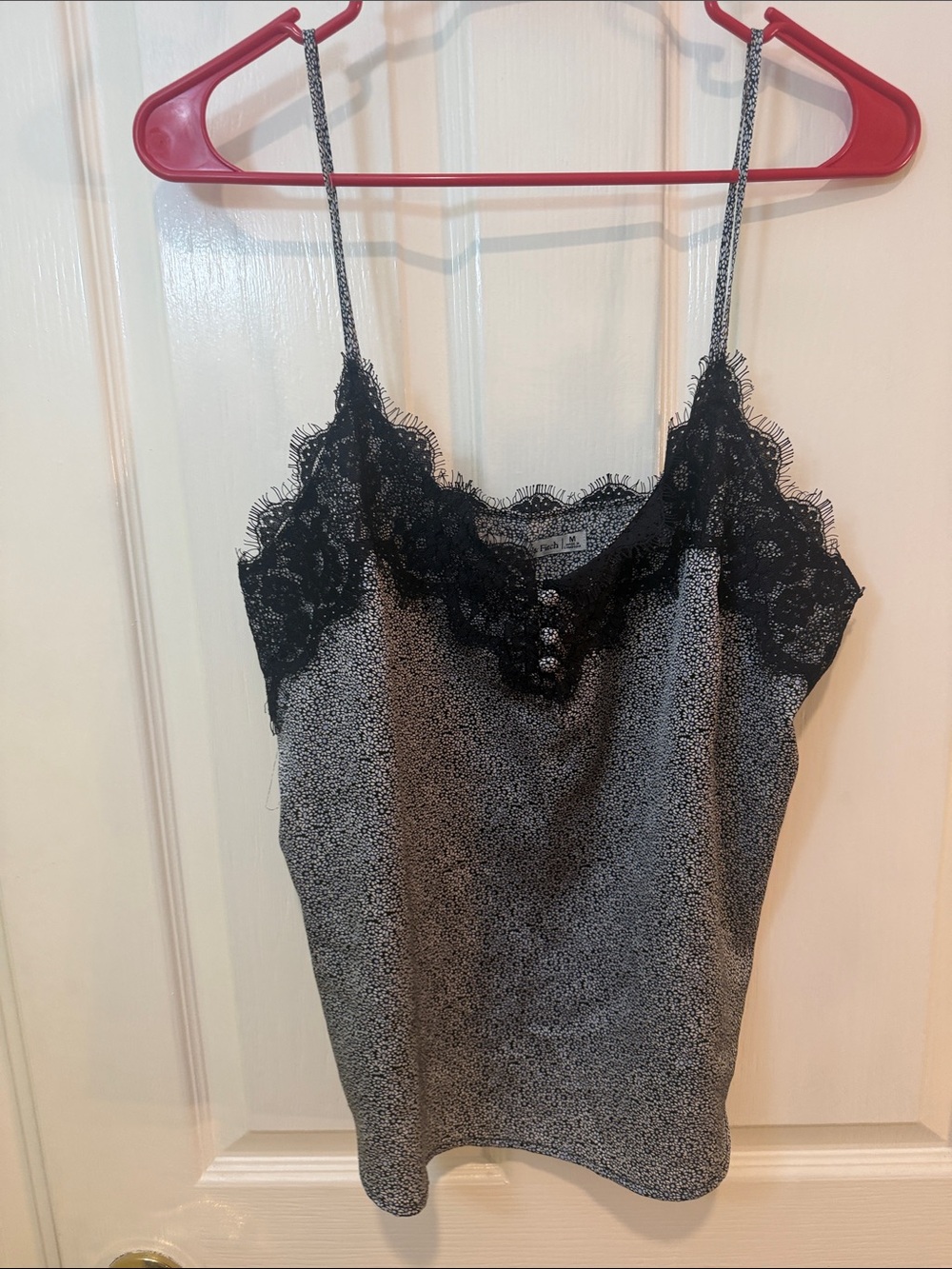 Abercrombie & Fitch Black and Gray Lace-Trim Camisole